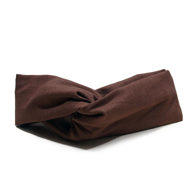 黑糖蛋糕 | 发带 - 发饰 - 棉．麻 咖啡色