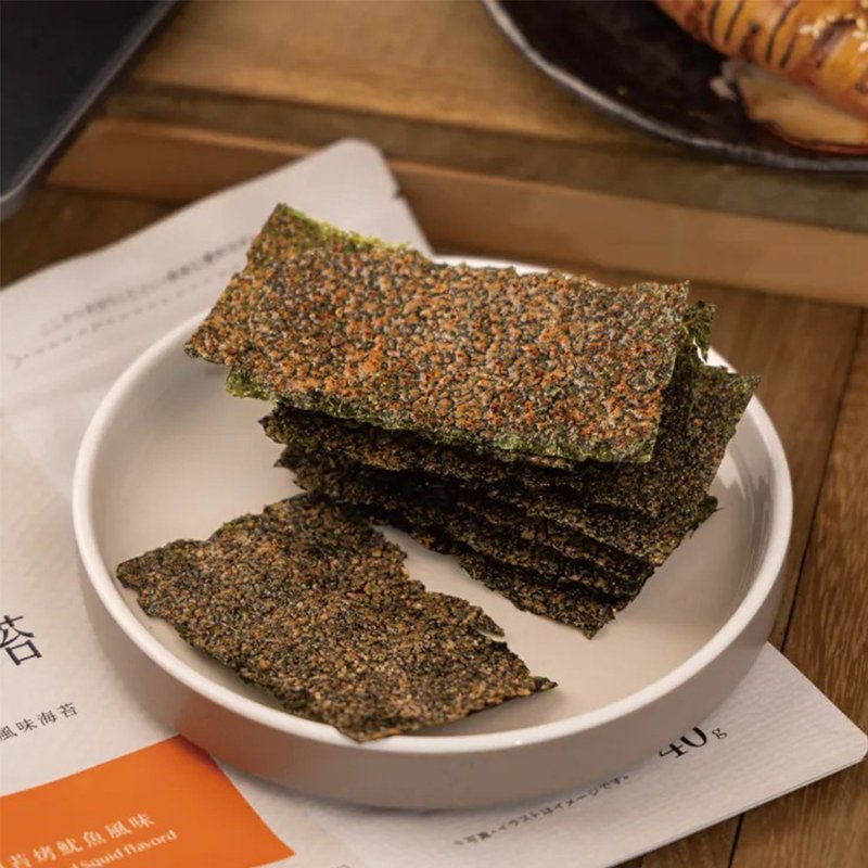 海涛客│炙烧海苔-烤鱿鱼风味│小琉球伴手礼 - 零食/点心 - 新鲜食材 白色