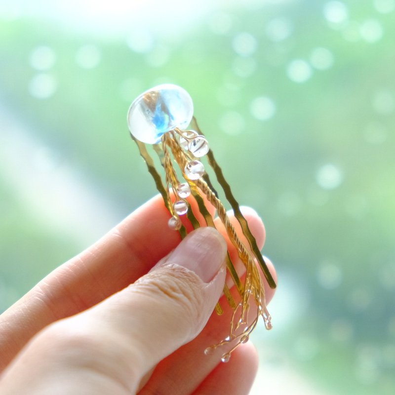 【宝石クラゲ】Crystal Jellyfish Hair Clip Hairpin by ETPLANT - 发饰 - 水晶 透明