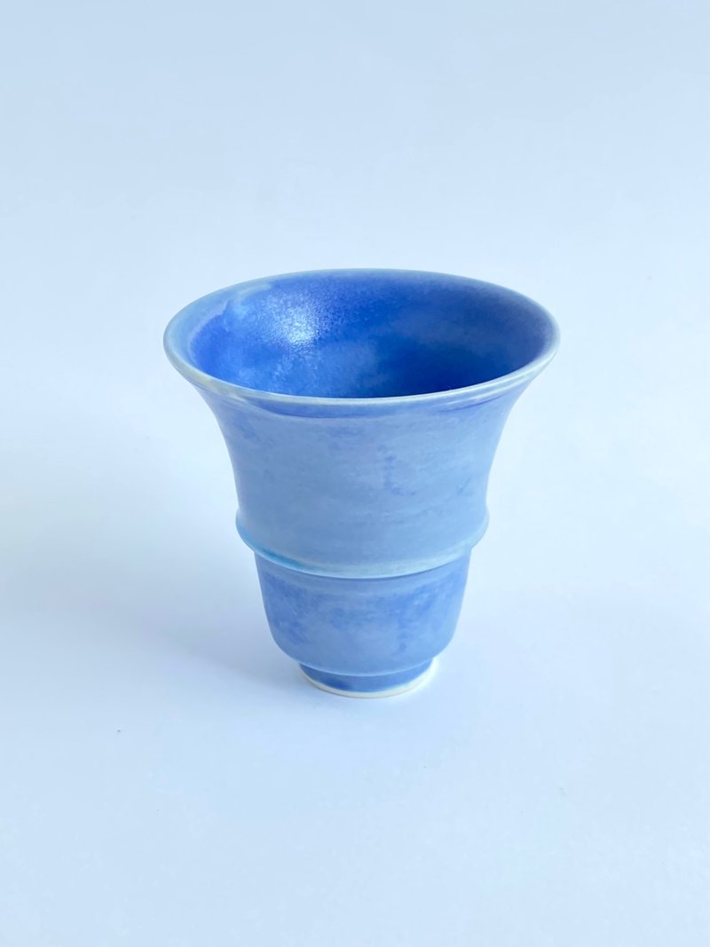 陶艺茶杯 蓝水 - 茶具/茶杯 - 陶 