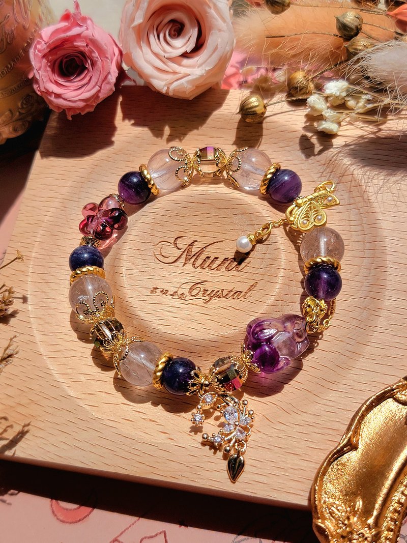 。落入凡间。k金包铜保色萤石兔兔紫超七浪漫优雅设计款手链手链 - 手链/手环 - 水晶 紫色