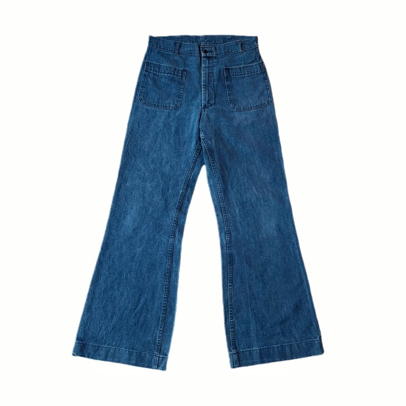 80年代美国公发海军丹宁工作宽裤 - 男士长裤 - 棉．麻 蓝色