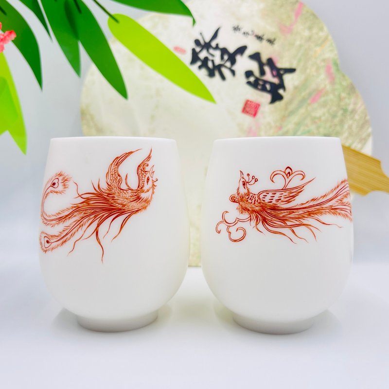 凤对杯 - 茶具/茶杯 - 瓷 白色