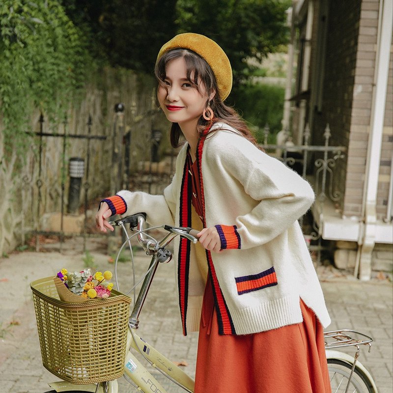 2019秋冬新款针织开衫外套韩版宽松百搭慵懒风毛衣短款上衣19194 - 女装上衣 - 其他材质 