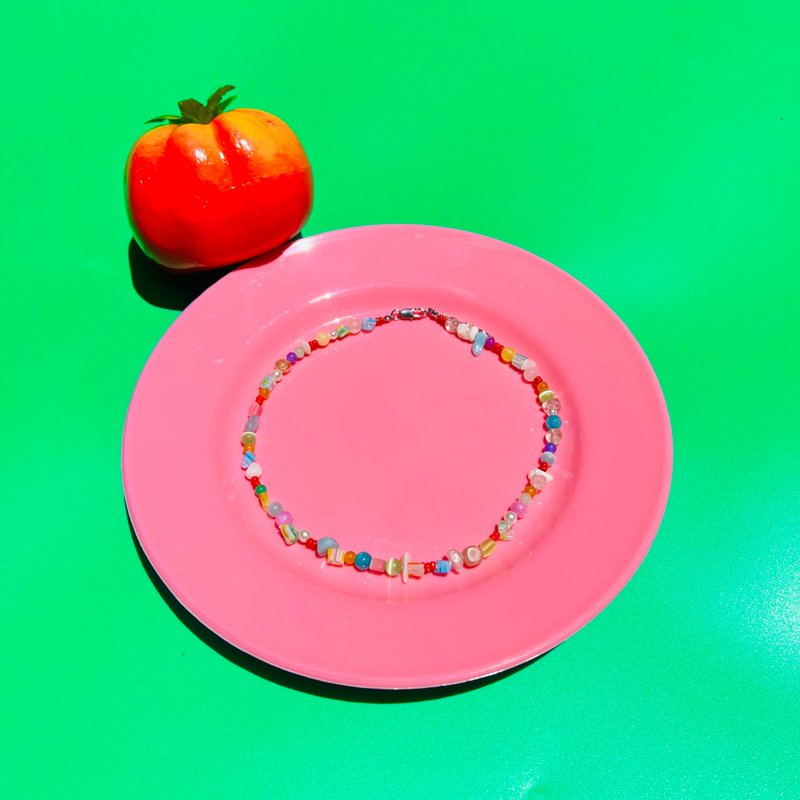 项链 Joy to the World • 手工串珠饰品 波希米亚 Y2K 风格 海滩穿搭 - 项链 - 不锈钢 多色