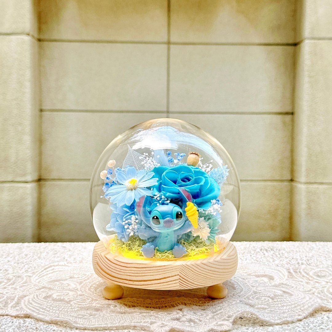 星际宝贝/史迪奇Stitch/永生花/干燥花/夜灯/玻璃盅/玻璃罩 - 干燥花/捧花 - 植物．花 多色