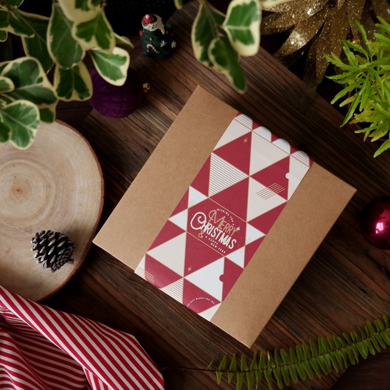 【圣诞礼盒】四小方 - 手工饼干礼盒 - 手工饼干 - 新鲜食材 红色