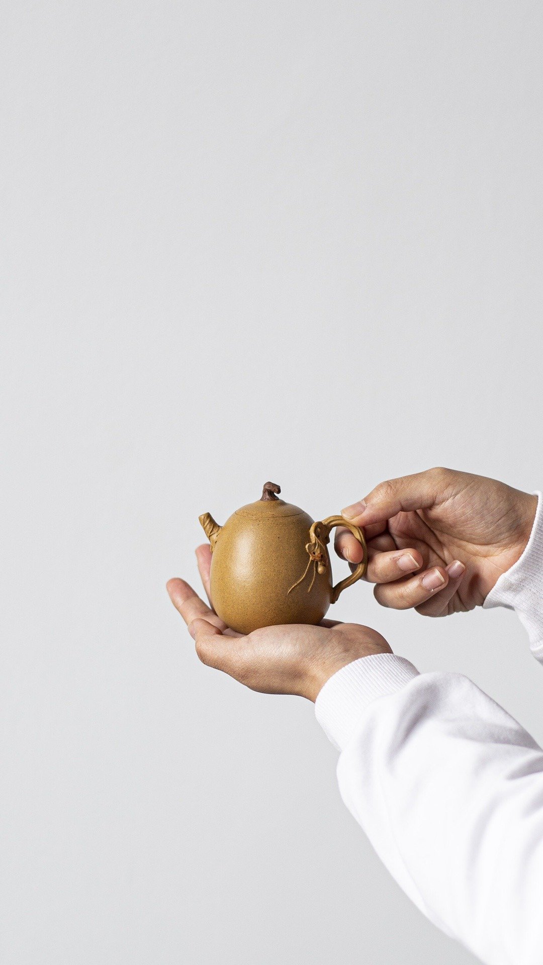 送礼紫砂壶茶壶葫芦福禄壶 原矿黄金段 水色油润 把玩器 壶把胥出 - 茶具/茶杯 - 陶 橘色