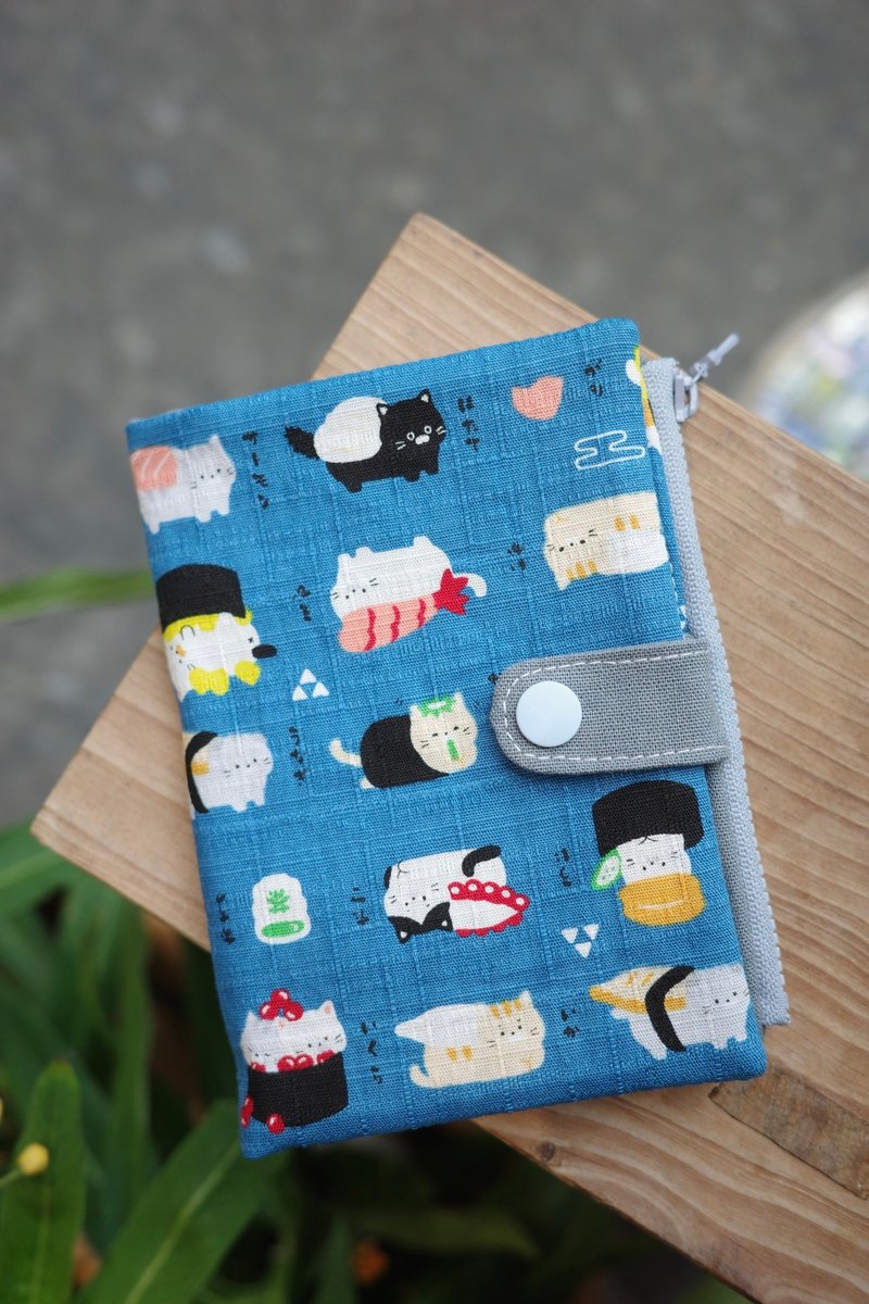 猫寿司 蓝 - 护照套 护照夹 | 海柏手作 - 护照夹/护照套 - 棉．麻 