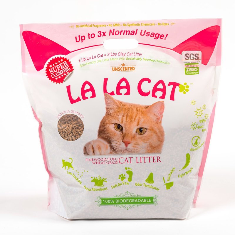 【LA LA CAT】高品质 除臭凝结松木猫砂 台湾制造 无毒 可冲马桶 - 猫砂/猫砂垫 - 木头 卡其色
