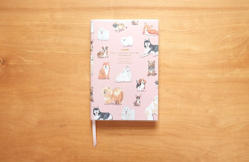 SELF-LAYOUT DESIGN PLANNER A5 : Puppy Love - 笔记本/手帐 - 纸 粉红色