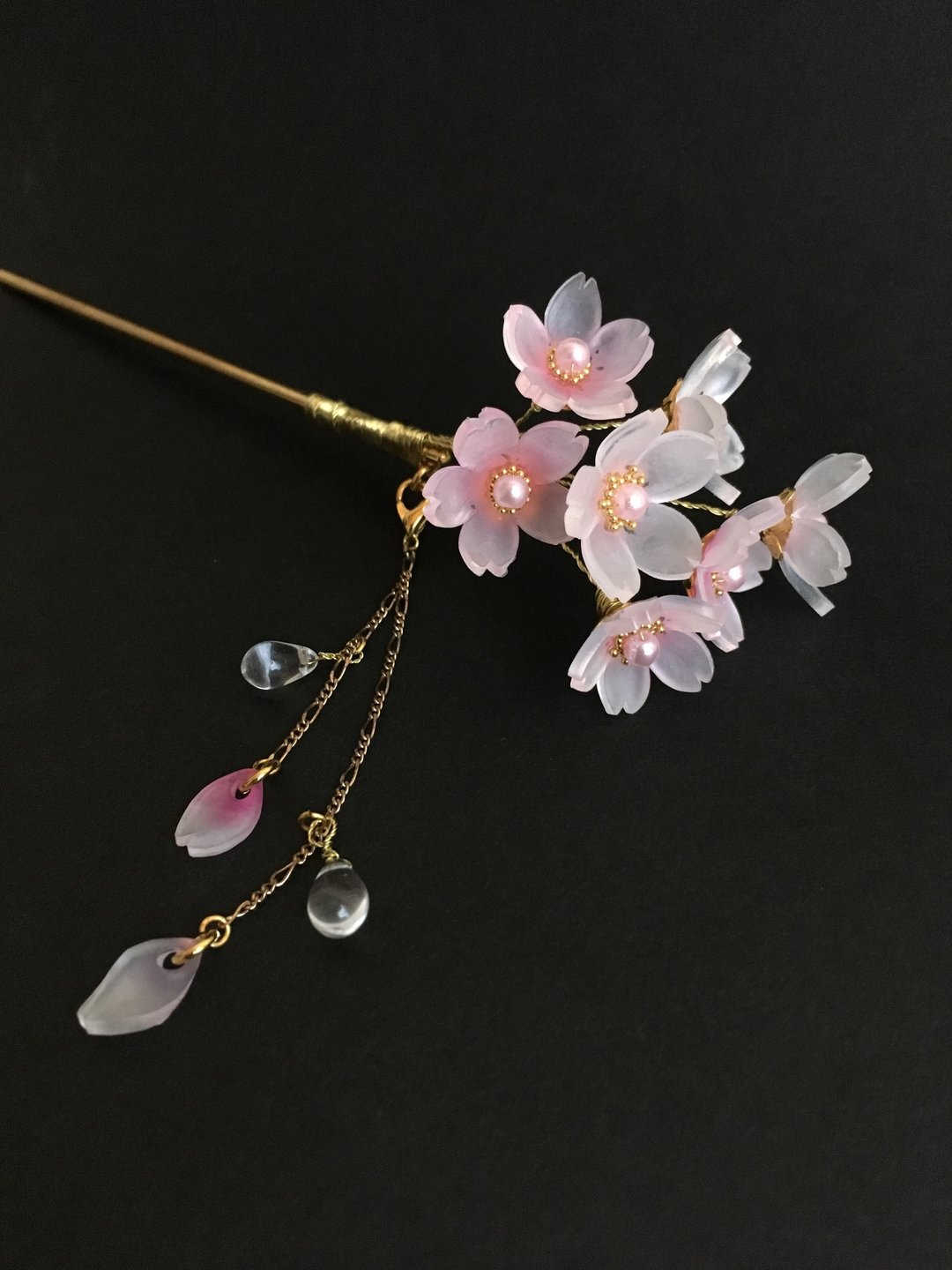 Yoshino cherry blossom with charm of Yoshizino - 发饰 - 塑料 粉红色