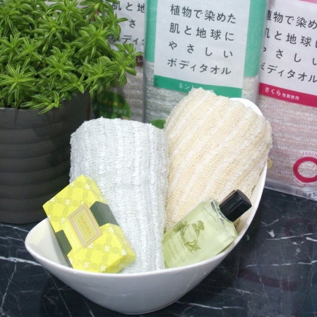 【呵护肌肤】日本制造有机棉沐浴起泡巾 天然植物染 五星级绵密泡 - 毛巾浴巾 - 棉 