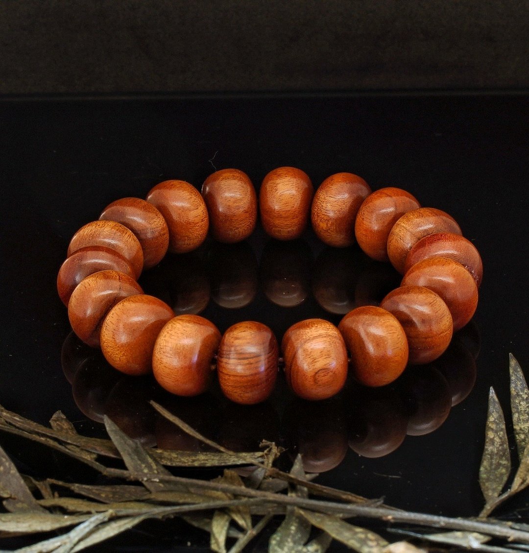 黄花梨算盘珠 15mm 木珠手链 ( 114040 ) - 手链/手环 - 木头 