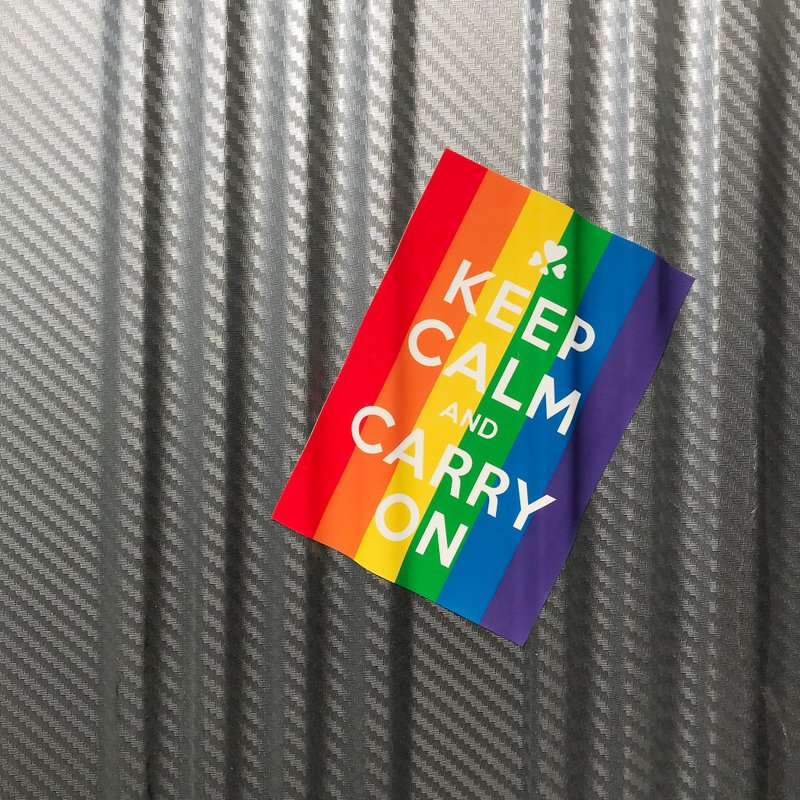 六色彩虹贴纸 - KEEP CALM AND CARRY ON - 贴纸 - 防水材质 多色