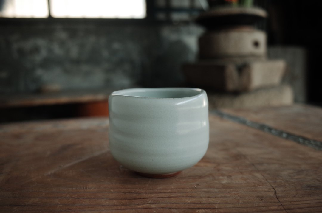 茶碗 l 烟青系列 双胞胎(大) 圆润茶碗 - 碗 - 陶 绿色