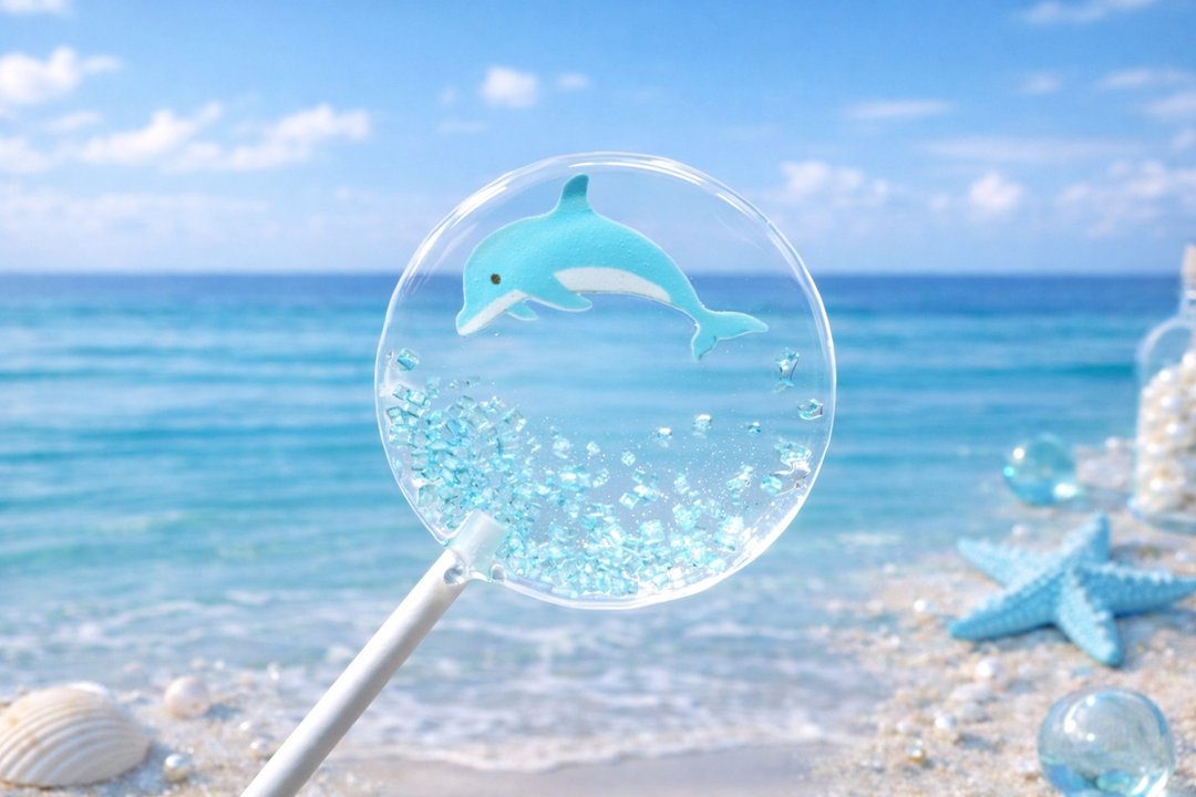 创意棒棒糖 - 海豚浪语 - 零食/点心 - 新鲜食材 蓝色