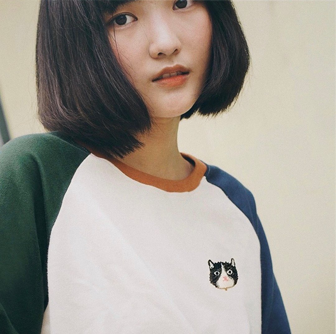 Happy cat-embroidery Short sleeve Top / T- shirt【雙 11 限定】 - 女装 T 恤 - 棉 多色