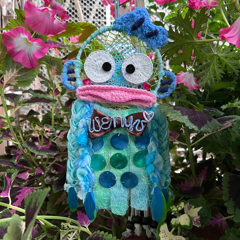 人鱼汉顿 捕梦网 ハンギョドン  Hangyodon Dreamcatcher - 墙贴/壁贴 - 棉．麻 蓝色