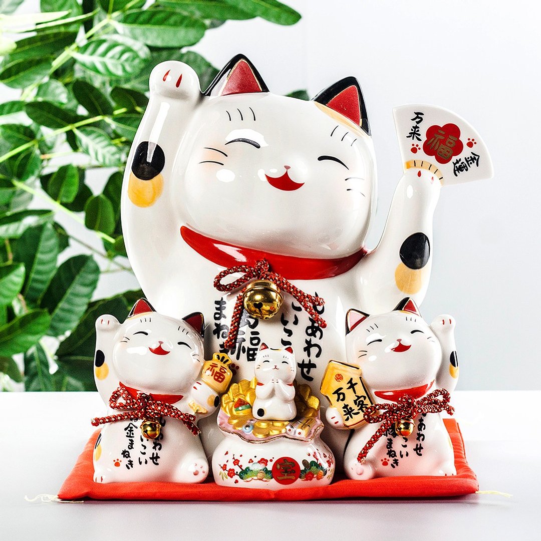 日本药师窑招财猫摆件开业特大号店铺收银台招财猫存钱储蓄罐镇店 - 摆饰 - 陶 