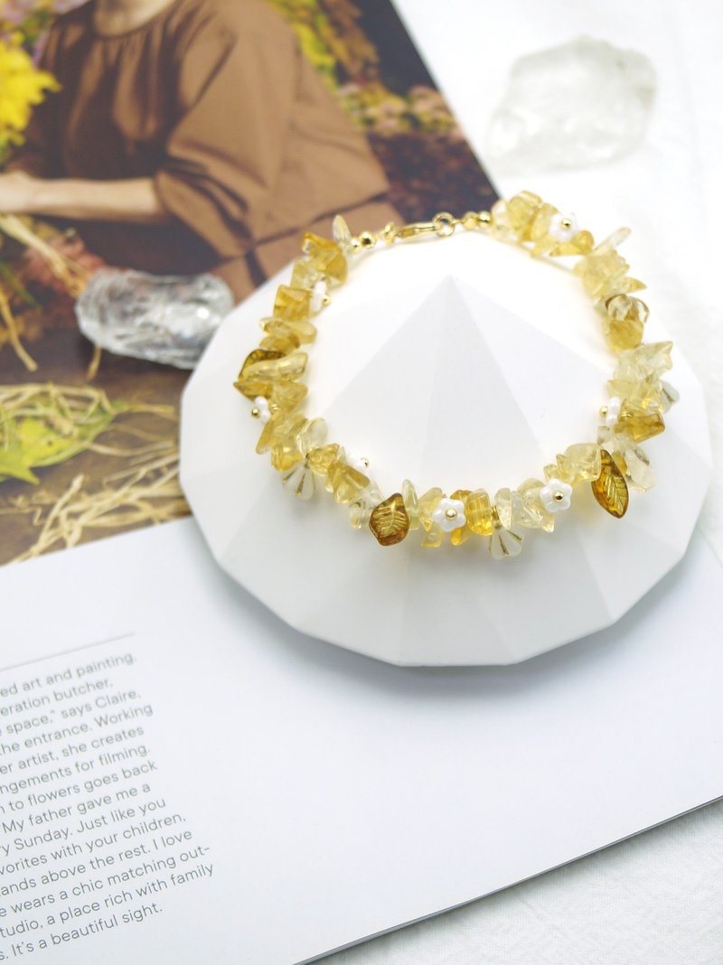 黄水晶碎石 手链 - 招财幸运手链 - 手链/手环 - 水晶 黄色