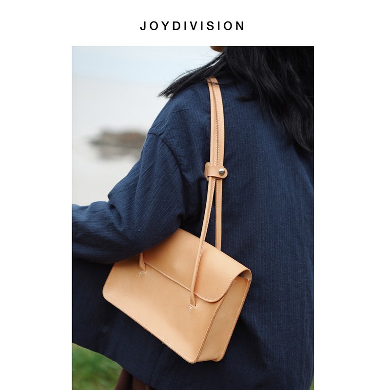 JOYDIVISION手工真皮单肩小公文包 复古简约百搭女士牛皮百搭包包 - 手提包/手提袋 - 真皮 