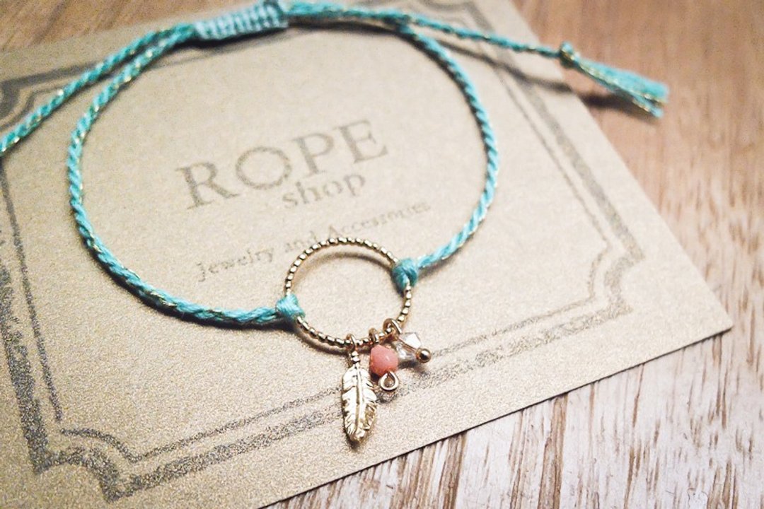 ROPEshop之【圆梦】系列手环。薄荷蓝 - 手链/手环 - 其他金属 金色