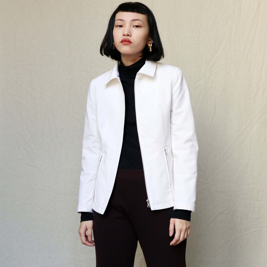 南瓜Vintage。古着 意大利制 Prada 尼龙 高级 拉链 休闲 外套 - 女装休闲/机能外套 - 尼龙 白色