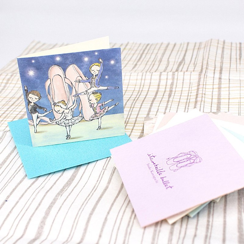 伊之珂芭蕾 | Q版芭蕾群英 迷你礼物卡 ( 附信封 ) - 卡片/明信片 - 纸 多色
