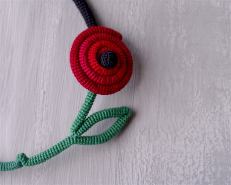 Crochet Flower Necklace  - 项链 - 绣线 多色
