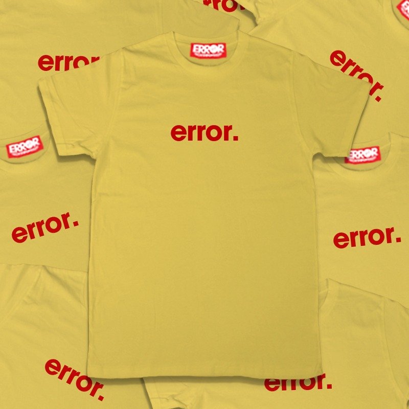 Basic Error Tee Yellow - 男装上衣/T 恤 - 棉．麻 黄色
