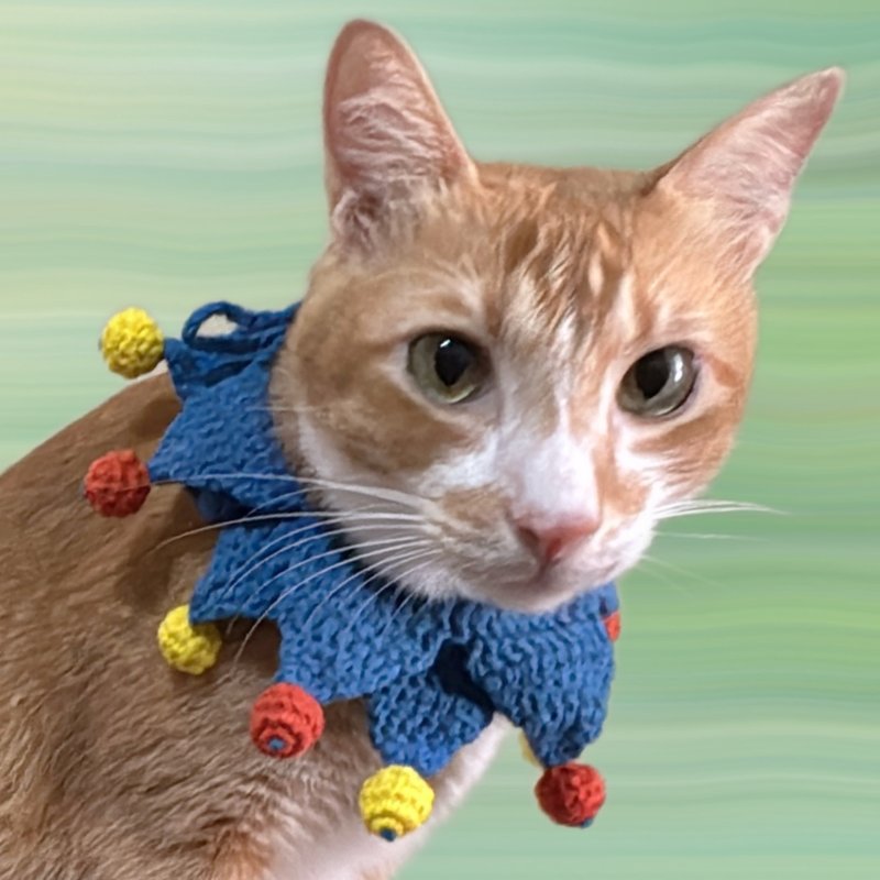 马戏团小丑__宠物手工编织毛线领巾 - 项圈/牵绳 - 其他人造纤维 多色