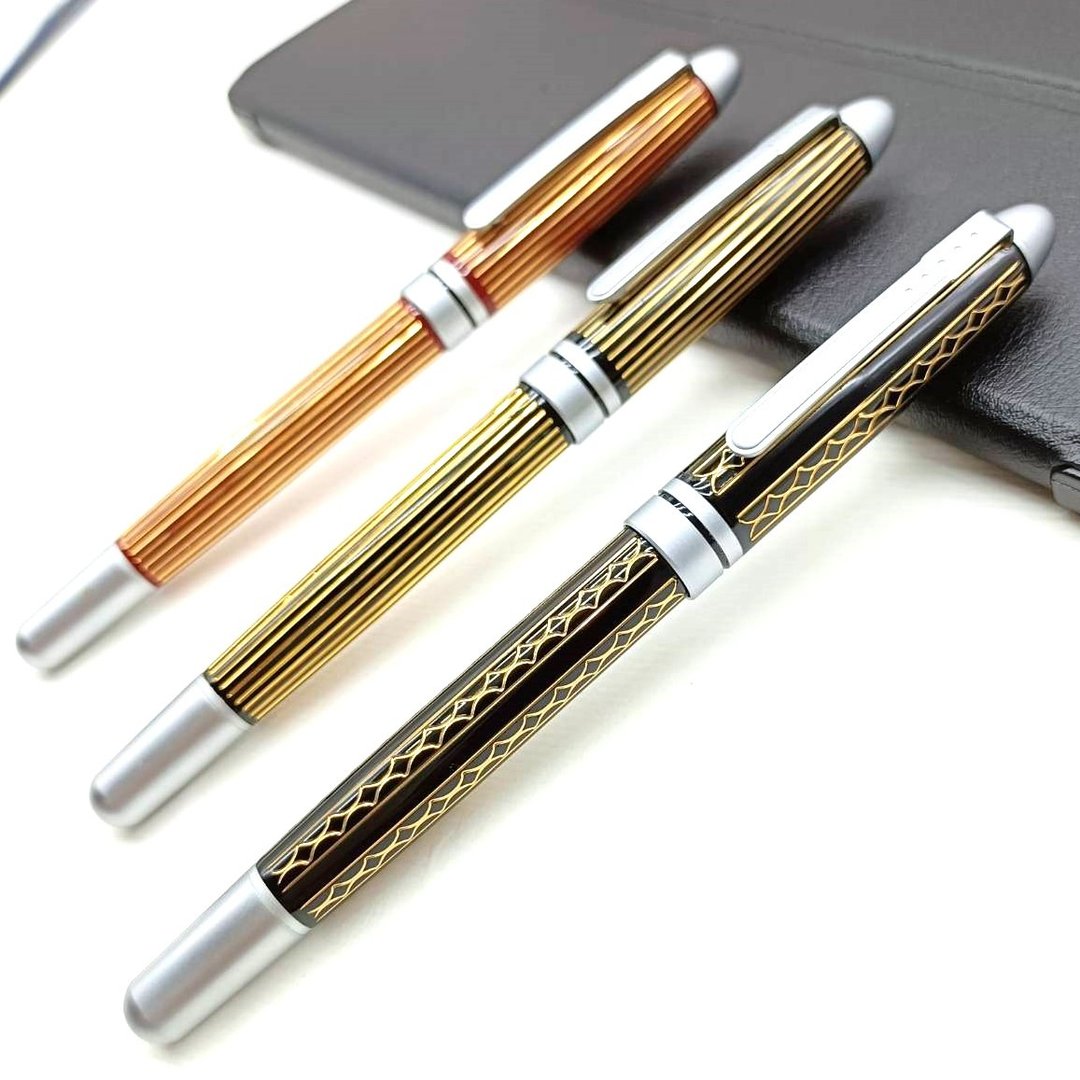 双色 雕刻 直纹 波浪纹 钢珠笔 德国 Schmidt 888F 钢珠笔芯 - 钢珠笔 - 其他金属 