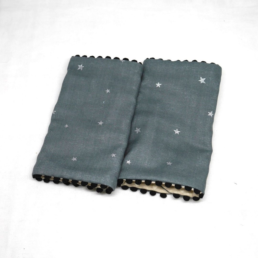 Japanese Handmade 8-layer-gauze droop sucking pads - 围嘴/口水巾 - 棉．麻 灰色