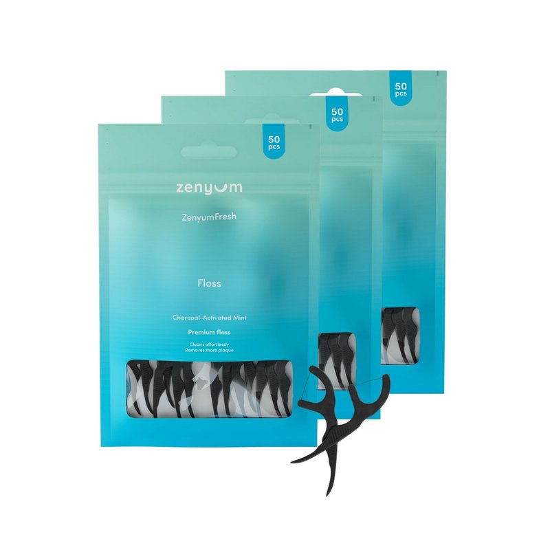 ZenyumFresh 有机牙线(50支装) 3件 - 木炭薄荷 - 牙刷/口腔清洁 - 其他材质 