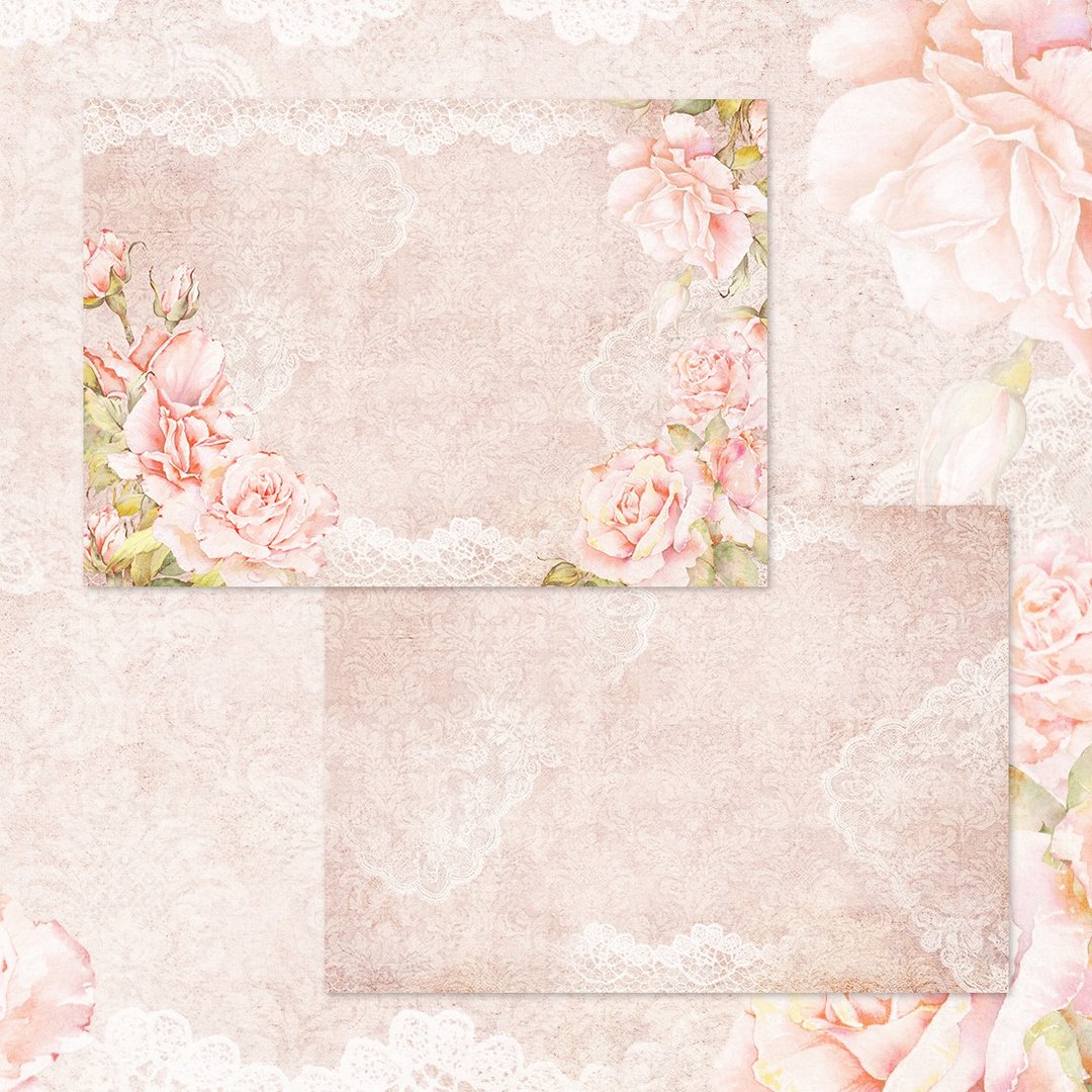 A4 Pinkveil Rose 设计纸 - 笔记本/手帐 - 纸 粉红色