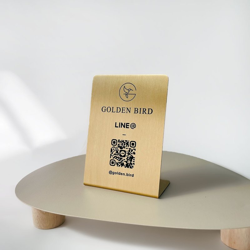 定制化 收银立牌 黄铜立牌 非电镀 QRcode 柜台看板 FB脸书 宣传 - 其他 - 铜/黄铜 