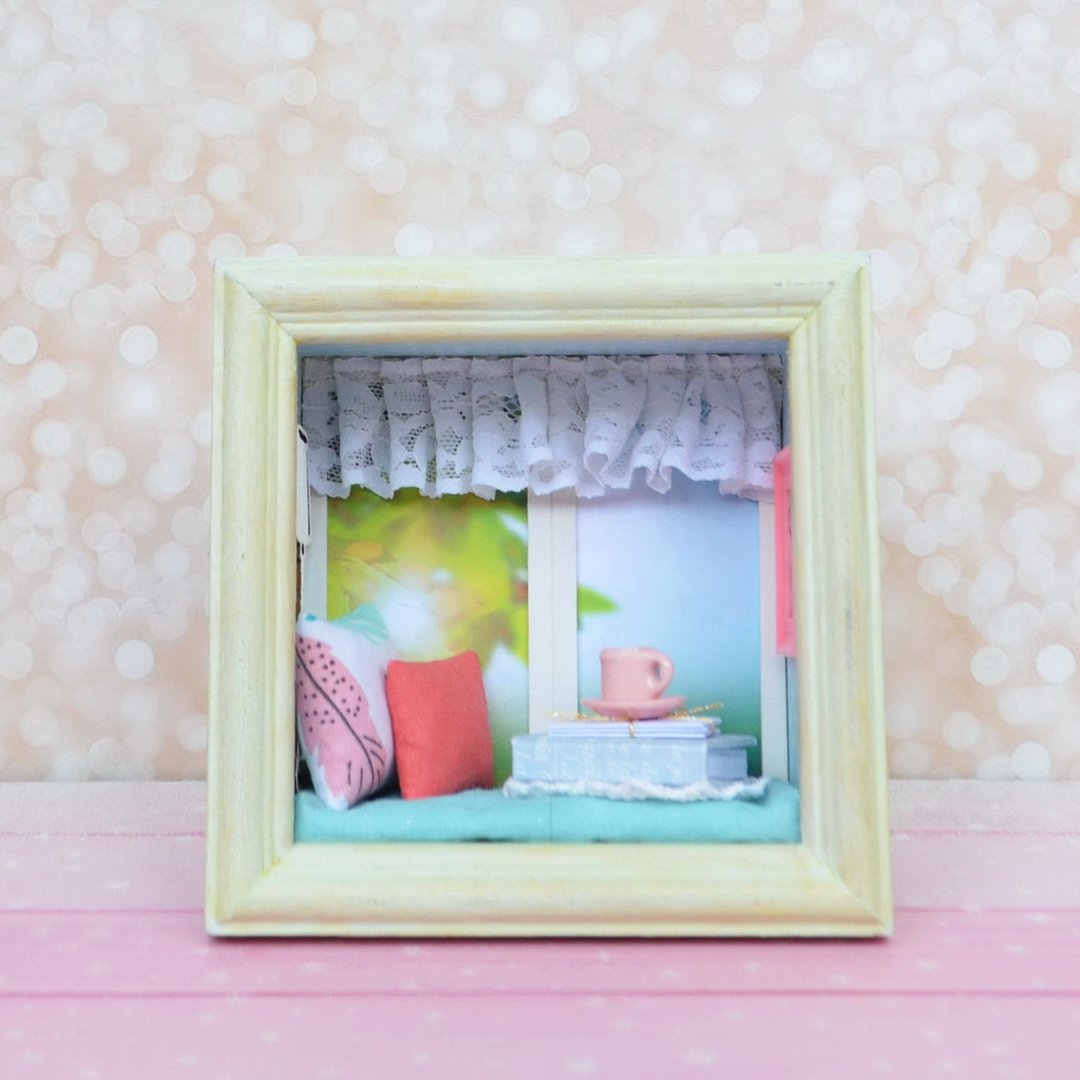 Miniature decorative diorama box, Miniature home wall art decor - 摆饰 - 纸 蓝色