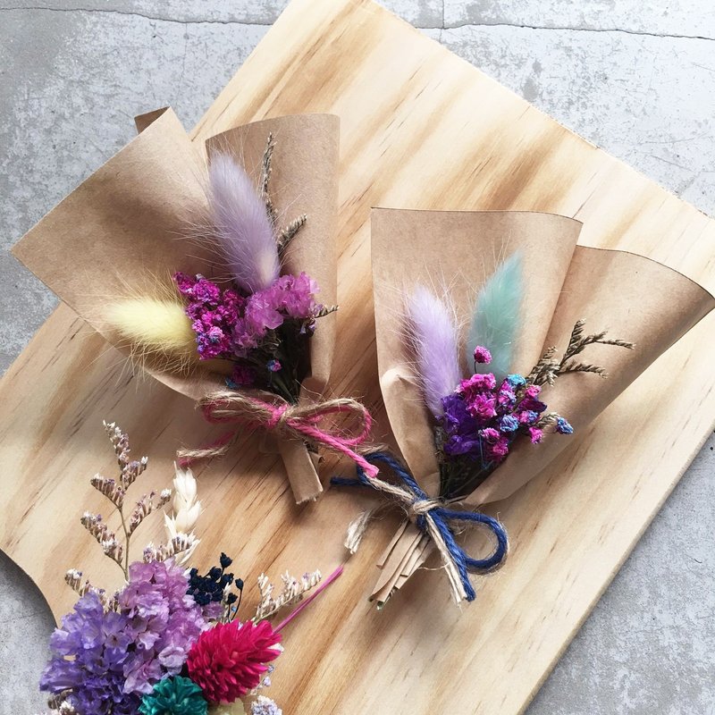 超疗愈兔尾草手掌花 七夕 捧花礼 毕业礼物 回礼 结婚礼物 - 干燥花/捧花 - 植物．花 多色