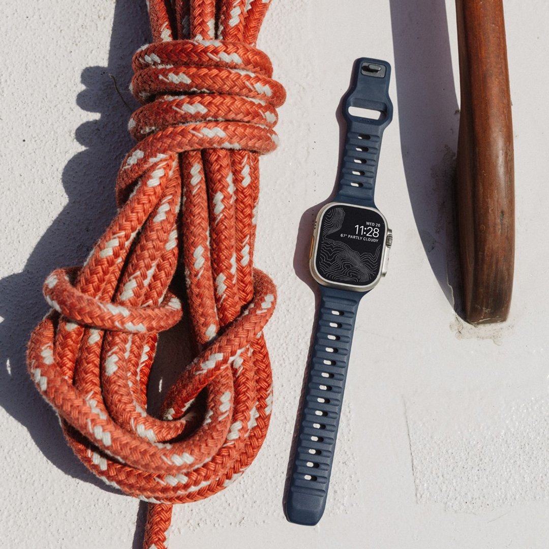 美国NOMAD Apple Watch专用运动风FKM橡胶表带-45mm-大西洋蓝 - 表带 - 橡胶 蓝色