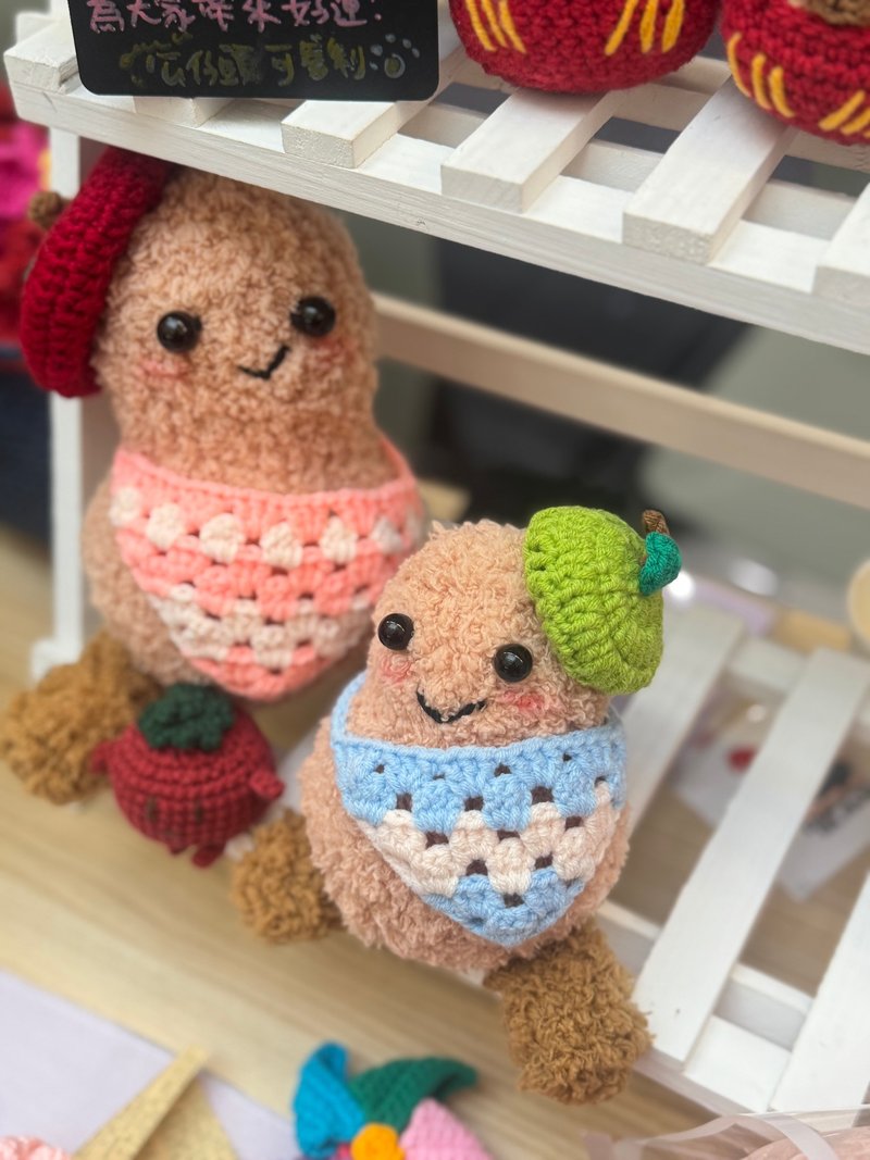 一双一对 花生组合 可单个 钩织玩偶 客制钩织玩偶 - 玩偶/公仔 - 棉．麻 多色