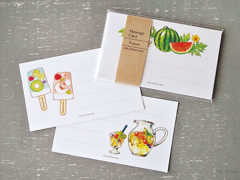 003 Message Card 8sheets - 卡片/明信片 - 纸 红色