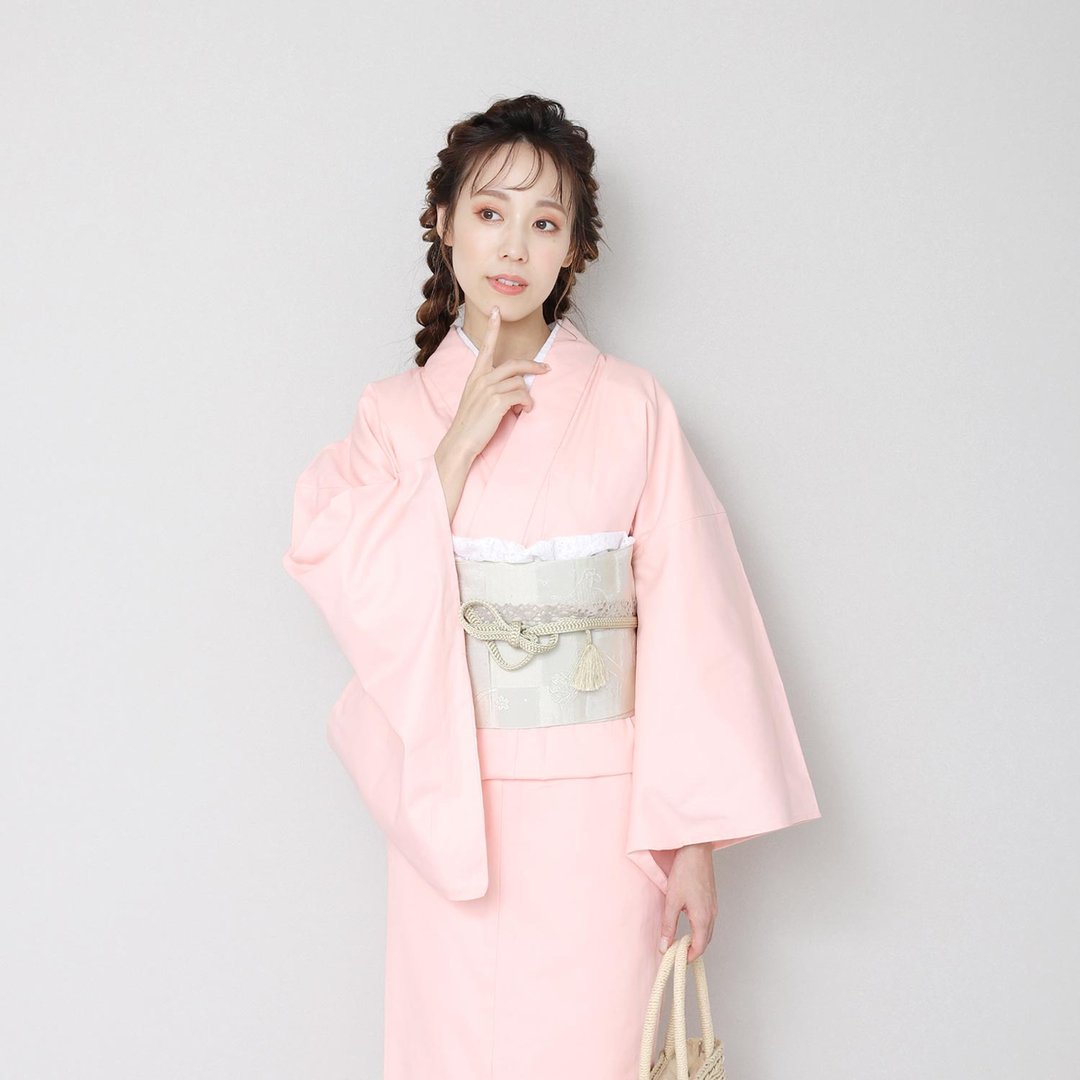 和服 单品 丹宁 棉质 女 日本 Hitoe kimono M L - 其他 - 棉 粉红色