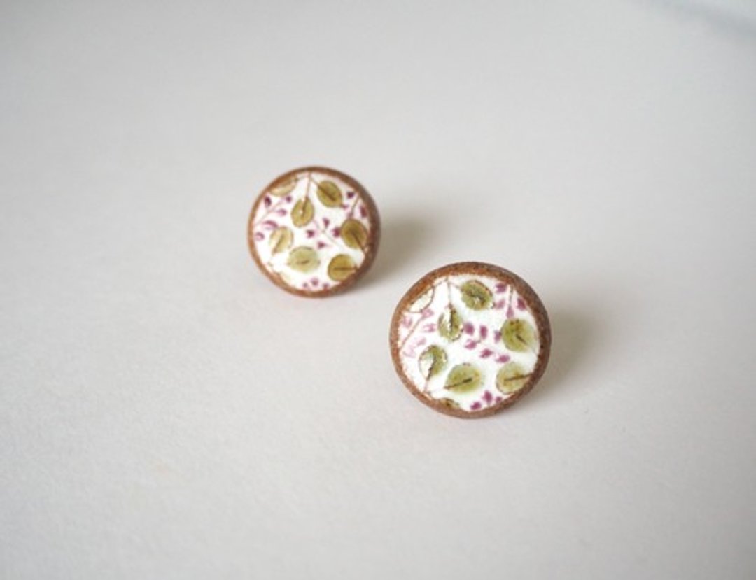 Pottery Clip-On "Hagi" - 耳环/耳夹 - 陶 