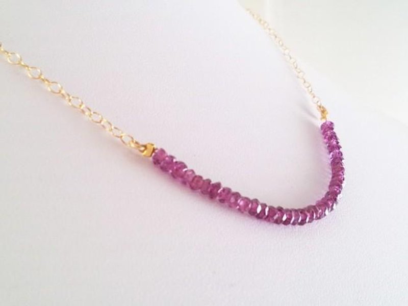 Rhodolite Garnet K14GF Necklace - 项链 - 其他金属 
