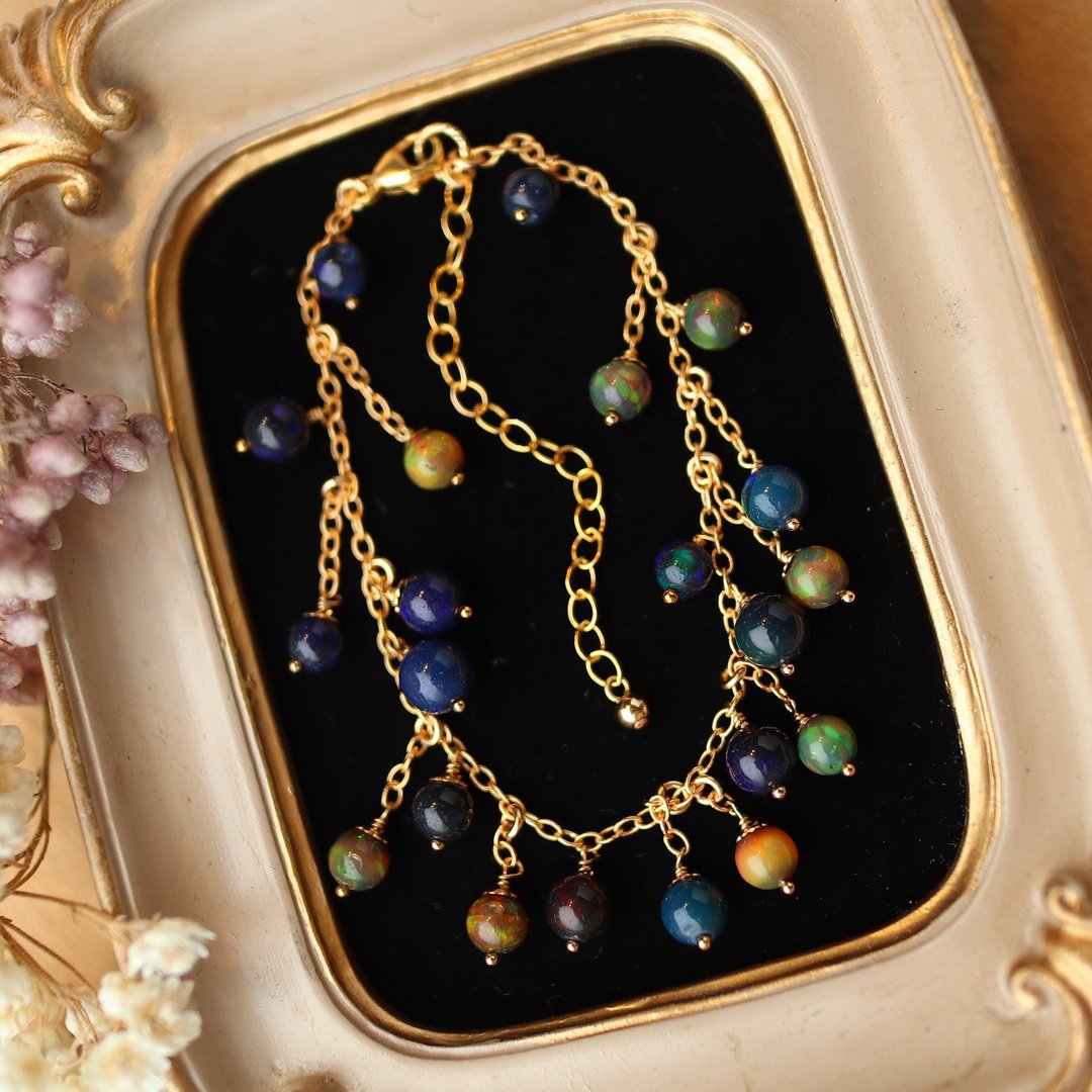 Black opal bracelet - 手链/手环 - 宝石 黑色