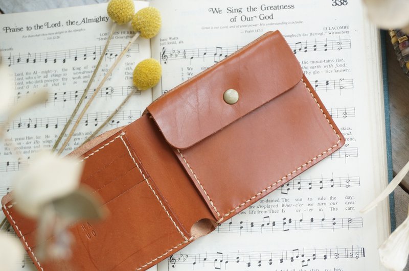 红咖 经典绅士短夹 / 钱包 / 卡夹 - 皮夹/钱包 - 真皮 咖啡色