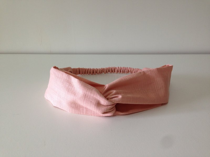 素面粉红发带 - 发饰 - 棉．麻 粉红色