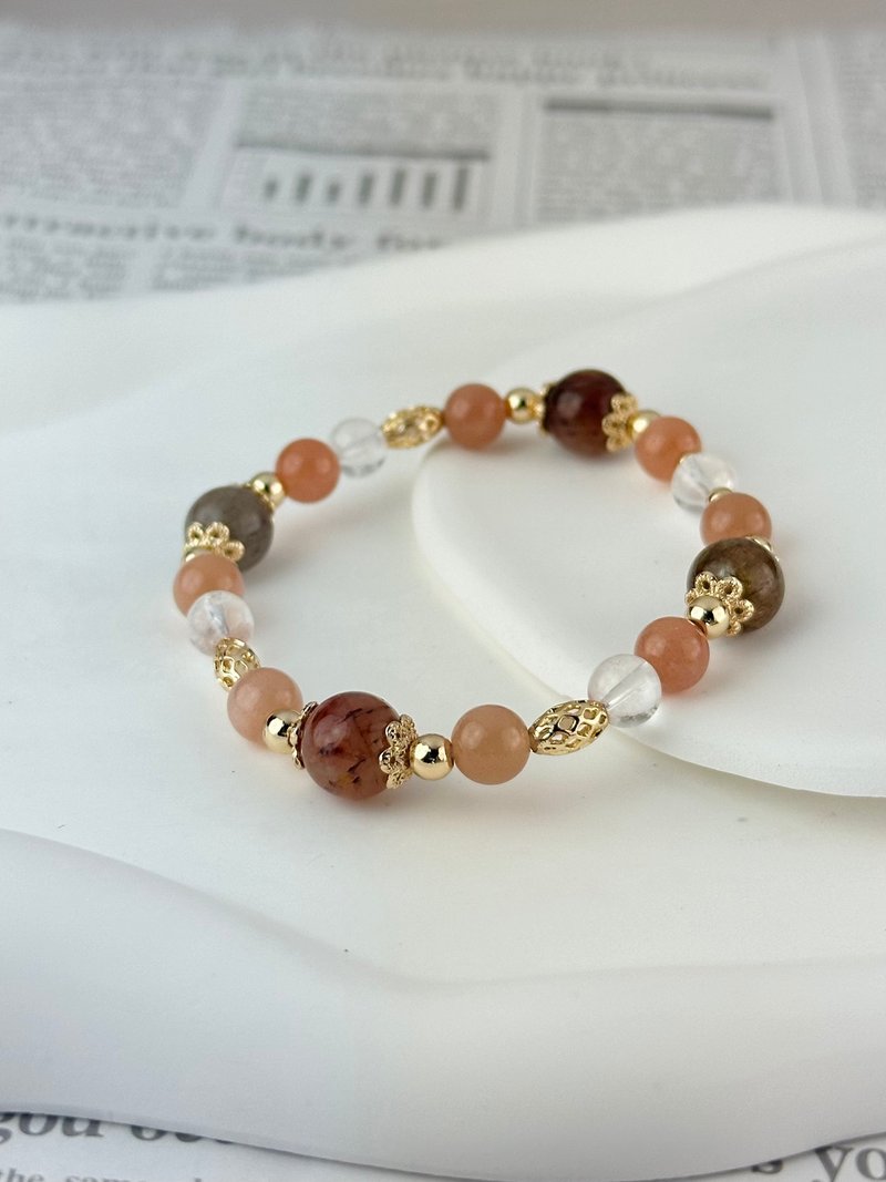 兔毛幽灵 橙月光 白水晶天然水晶手链/ 提升正能量财运 招财 - 手链/手环 - 水晶 橘色