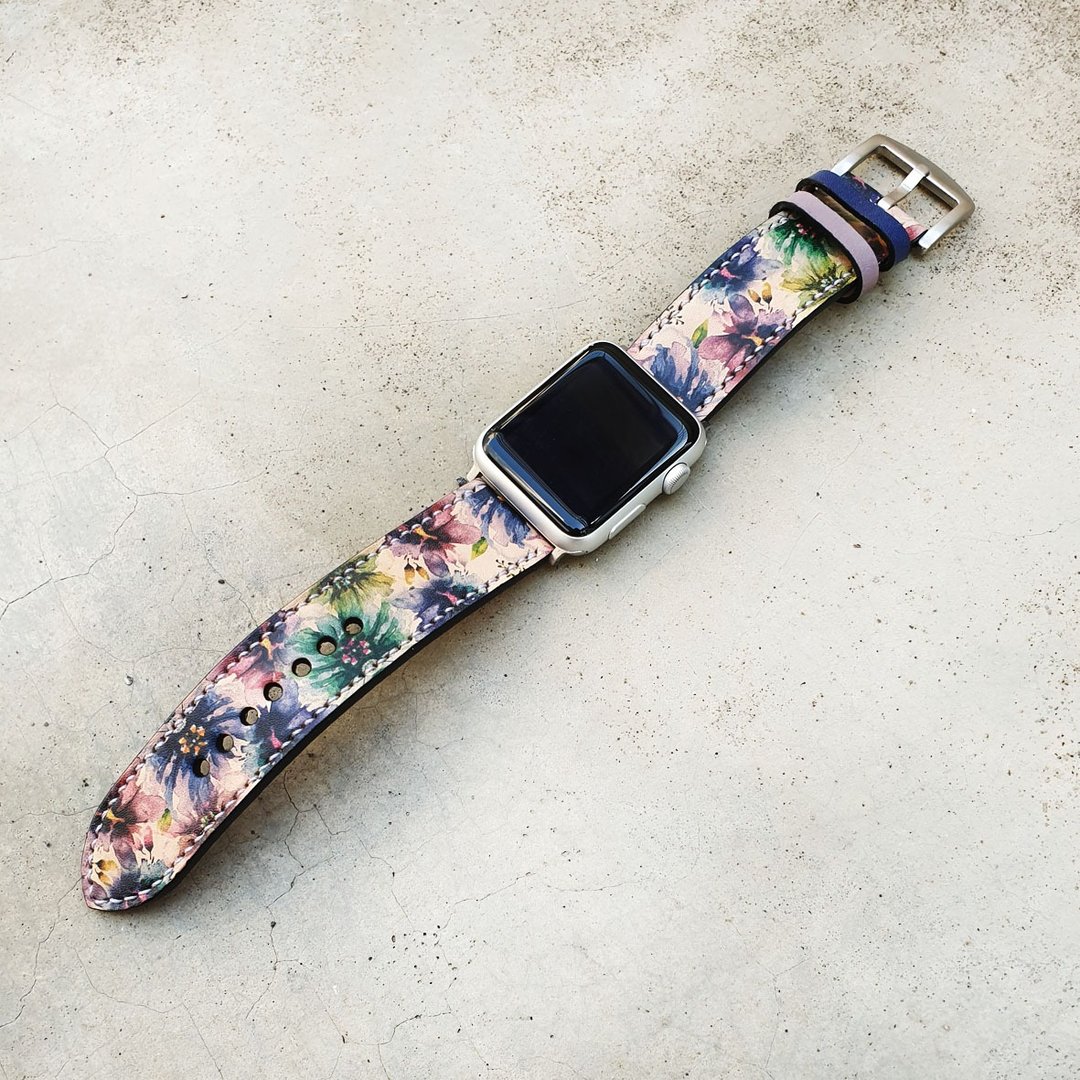 Watch Band Leather, HandStitched Handmade, Series 3 Series 2 - 表带 - 真皮 多色
